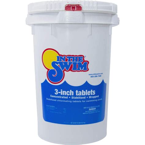 In The Swim <b>3</b> Inch Stabilized <b>Chlorine</b> <b>Tablets</b> for Sanitizing Swimming Pools - Individually Wrapped, Slow Dissolving - 90% Available <b>Chlorine</b> - Tri-Chlor - <b>50</b> <b>Pounds</b> 4. . 3 chlorine tablets 50 lbs sams club